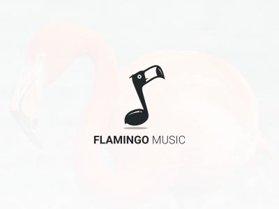 Flamingo Music art bird brand flamingo icon music new simple unique vector
