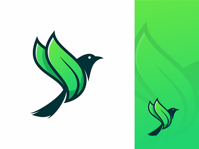 Bird Leaf bird leaf logo logo design logodesign negative space symbol vector