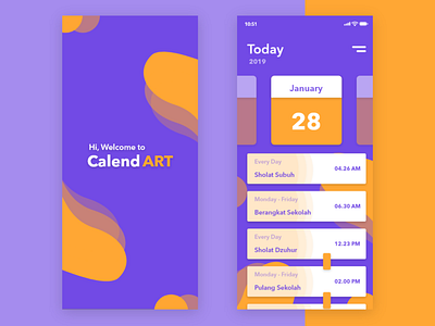 CalendART app design calendar app clean design graphic graphic design illustration minimal moments ui ux vector