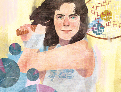 Billie Jean King editorial editorial illustration illustrated portrait illustration portrait portrait illustration sports tennis