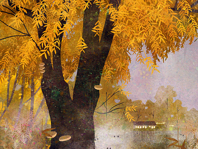 volksgarten autumn background illustration backgroundart illustration nature