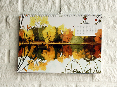 Calendar autumn calendar illustration nature october