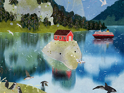 Trollfjord cabin illustration kidlit trolls