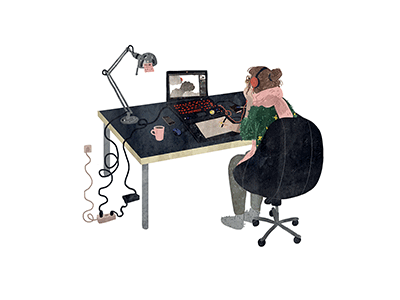 me at my desk animatedgif gif illustration selfportrait