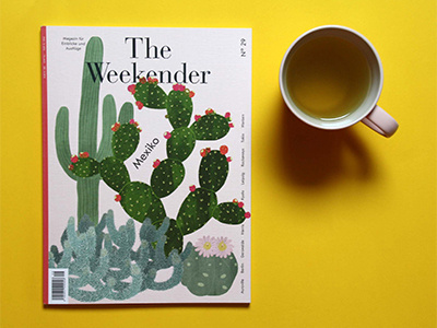 The Weekender cactus editorial illustration magazine