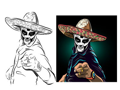 Dia de los muertos. art dead death dia halloween hat mexican muertos skull sugar tattoo tradition