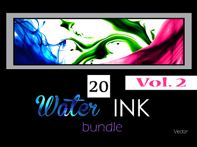 20 Water ink backgrounds. Vol. 2 banner chemical cloud ink liquid poster presentation splash swirl water watercolor wave