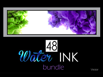 48 Water ink backgrounds. Vol. 1 banner chemical cloud ink liquid poster presentation splash swirl water watercolor wave