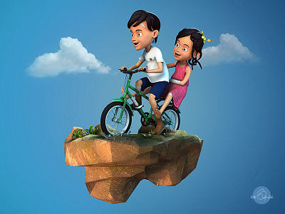 Bicycle Ride • 3D Model 3d art bicycle ride character model