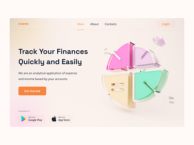 Finero | Simple Finance Tracker 3d app design app designer daily ui 003 design app illustration interface design interface designer logo motion graphics ui uidesign