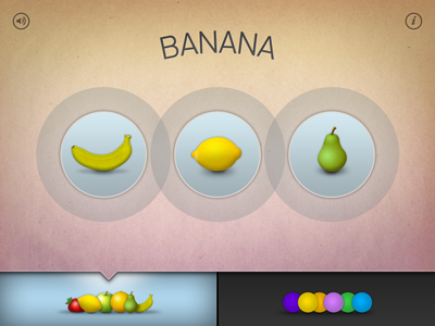 iOS App app banana colors fruit ios ipad lemon pear