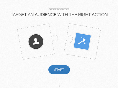 Creation process intro audience call to action icons match puzzle