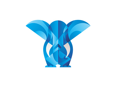 Blue elephant character design icon illustration logo дизайн иллюстрация