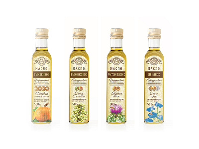 Unrefined oil labels design branding craft design label oil vintage дизайн упаковка этикетка