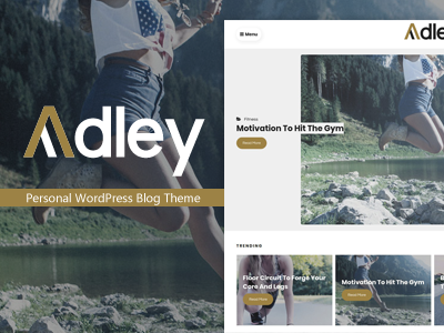 Adley - Personal WordPress Blog Theme blog clean fitness jogging lifestyle modern personal blog sports workout