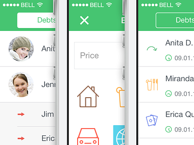 SettleApp app flat icons ios iphone minimal money settle up settleapp simple white