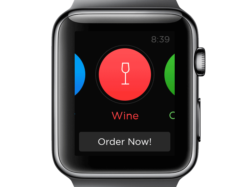 Apple Watch App Concept order beer apple watch ui flat minimal drink shop bar
