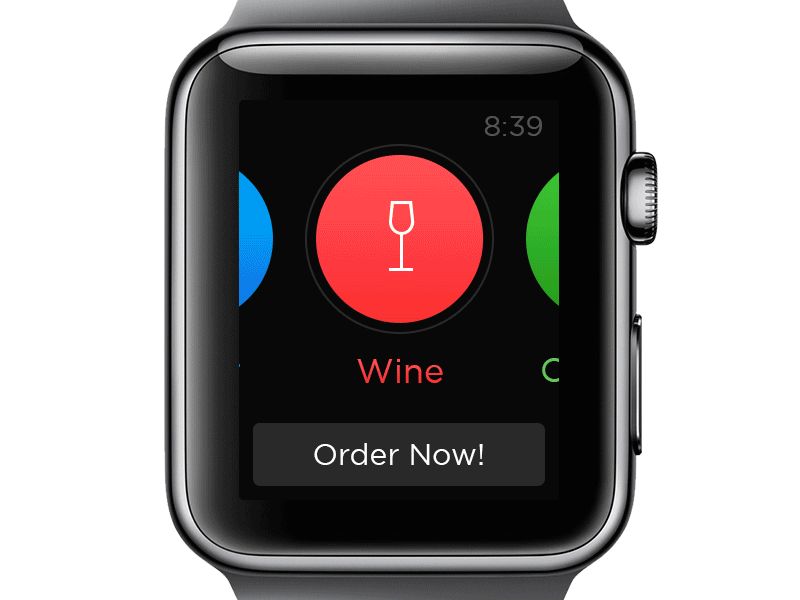 Apple Watch App Concept apple bar beer drink flat minimal order shop ui watch