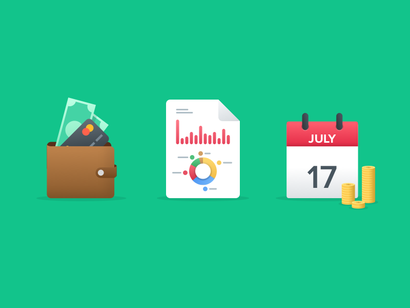 Spendee icons flat overview statistics graph budget calendar money wallet app icon spendee