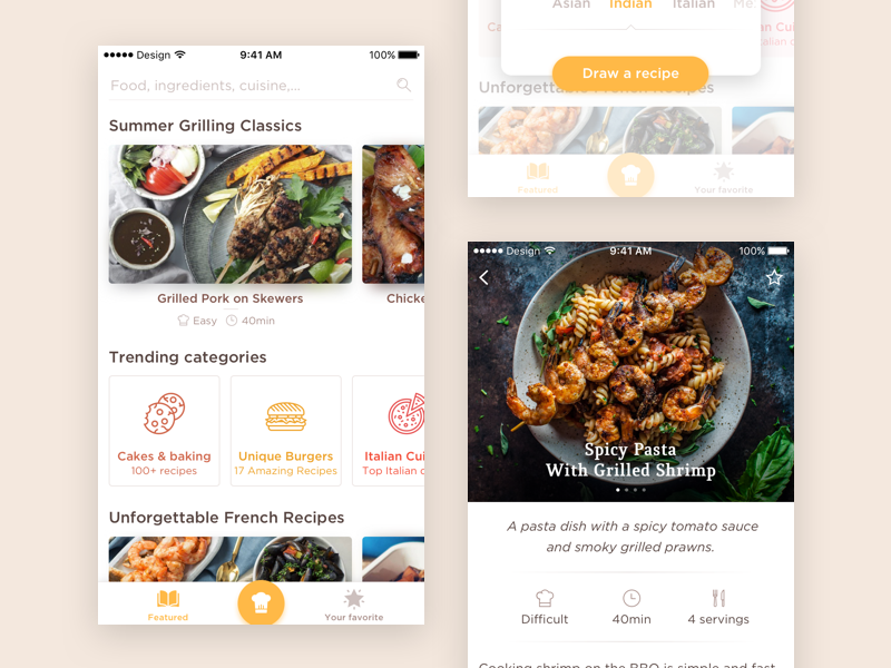 Cooking app concept by Michal Langmajer on Dribbble