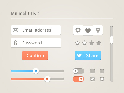 Minimal UI Kit buttons check interface kit minimal navigation switch ui