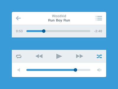 Flat Music Player (iOS) bar blue flat ios minimal music navigation player simple