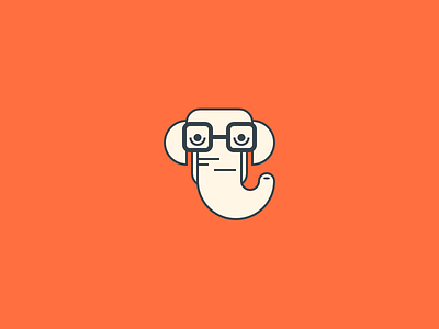 The Nerdy Conservative branding conservative elephant glasses logo orange red