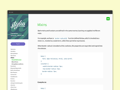 Stylus Redesign css docs documentation site stylus web design website