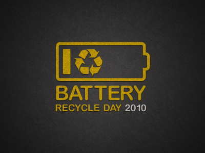 Battery Recycle Day 2010 2010 battery black branding logo texture yellow