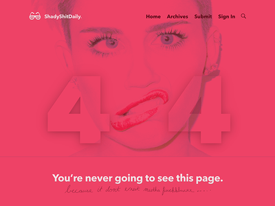 Daily UI: Day 8 - 404 Page 404 dailyui gradient miley shit ui wat