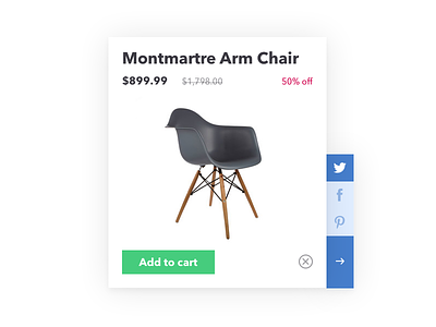 Daily UI: Day 10 - Social Share buttons dailyui facebook furniture mid century modern pinterest share social twitter ui