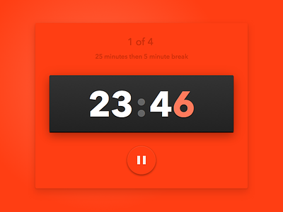 Daily UI: Day 14 - Countdown Timer dailyui gradient not all flat not flat pomodoro red shadows timer ui