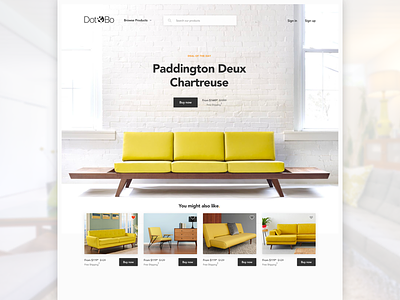 Dot & Bo - Redeux couch ecommerce furniture home page landing page mid century modern shop