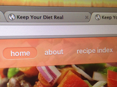 keep your diet real - main nav css3 food navigation photography redesign website