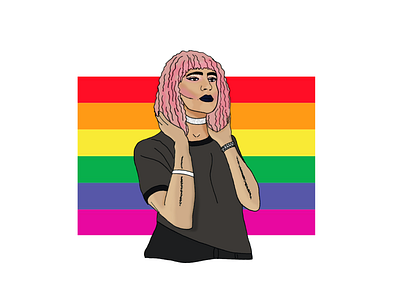 Non Binary Gender Illustration drawing gay illustration nonbinary pride queer