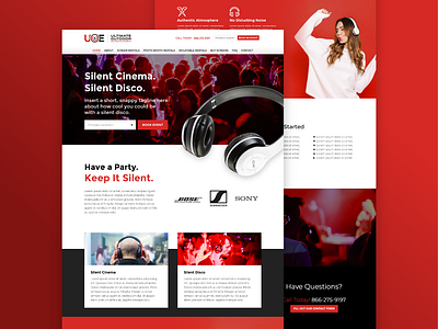 Silent Disco Landing Page Design