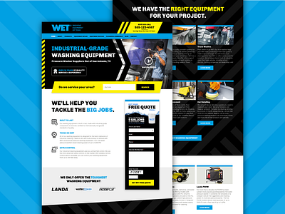 Website Design Mockup: Heavy-Duty Washing Equipment Supply adobe xd web design