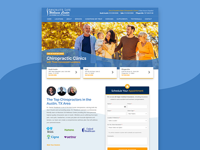 Absolute Life Wellness Center: Homepage Redesign adobe xd chiropractic chiropractor conversion rate conversion rate optimization web design
