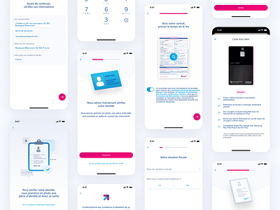 Bank account app flow 🚀 account app bank banking bourso boursorama boursorama banque contract creditcard fintech flow id card illustration login minimal modern signup ui ux