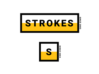 Strokes Logo black contrast logo logotype stroke typo typography white yellow