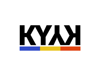 KYAK Logo black blue colors contrast logo logotype red typo typography white yellow