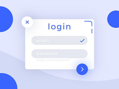 Login box concept blue box concept flat in log login name password ui user ux