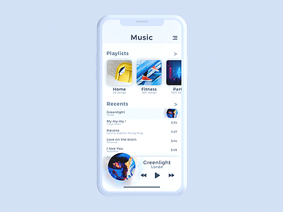 Music App UI concept : Home page app concept ios iphone music play player sound ui ux x