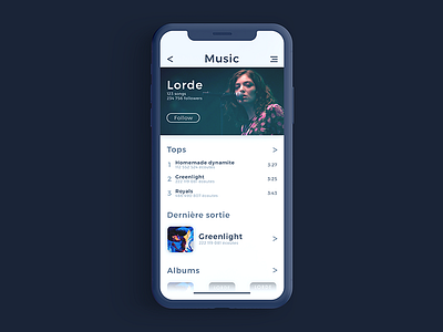 Music App UI concept : Artist page app concept ios iphone music play player sound ui ux x