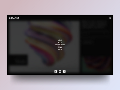 Creative Site Concept : Menu concept dark flat minimal modern ui ux webdesign website