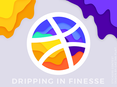 Dribbble Stickers Contest / Gaetan Plait colorfull colors contest dribbble dripping logo mule playoff sticker stickers