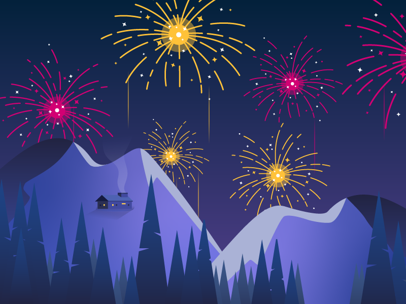 New Year illustration bank landscape night snow 2019 new year happy firework artwork illustration gradient design modern