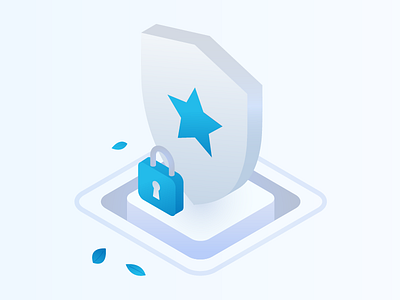 Protection illustration 3d artwork branding gradient icon illustration isometric leaf minimal modern protected protection shield ui ux vector webdesign