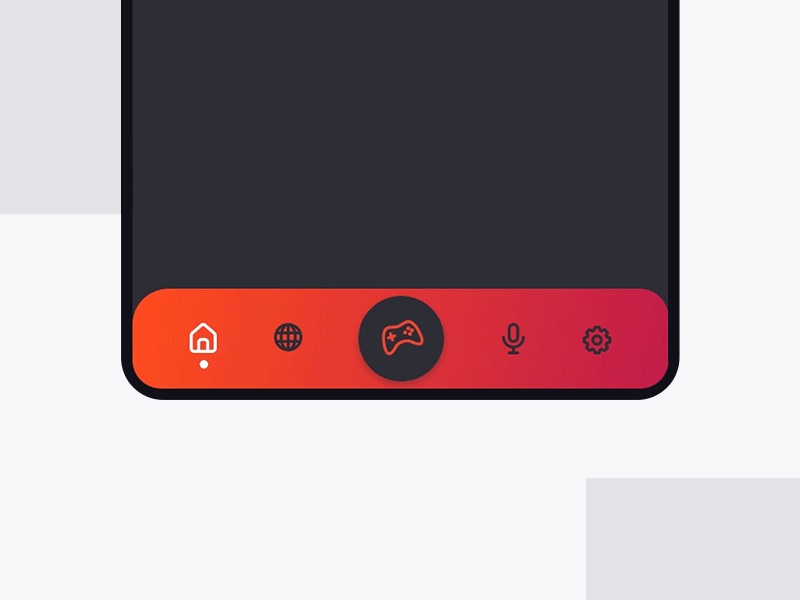 Gaming App - Tab bar interaction animation app bar color concept dark game gaming gradient interaction minimal play stadia tab tab bar ui ux