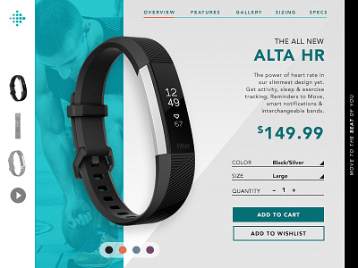 UX Product Card - FitBit Alta HR